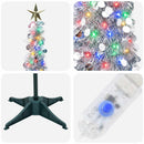 Pop-up-LED-juletræ med stjerne 180 cm 100 LED'er PET Sølv