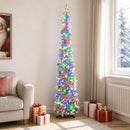 Pop-up-LED-juletræ med stjerne 180 cm 100 LED'er PET Sølv
