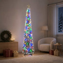 Pop-up-LED-juletræ med stjerne 180 cm 100 LED'er PET Sølv