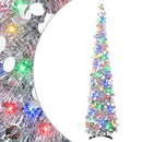Pop-up-LED-juletræ med stjerne 180 cm 100 LED'er PET Sølv