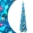 Pop-up-LED-juletræ med stjerne 120 cm 50 LED'er PET Blå