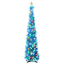 Pop-up-LED-juletræ med stjerne 120 cm 50 LED'er PET Blå