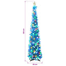 Pop-up-LED-juletræ med stjerne 120 cm 50 LED'er PET Blå