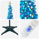 Pop-up-LED-juletræ med stjerne 150 cm 50 LED'er PET Blå