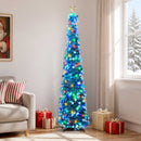 Pop-up-LED-juletræ med stjerne 180 cm 100 LED'er PET Blå