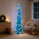 Pop-up-LED-juletræ med stjerne 180 cm 100 LED'er PET Blå