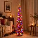 Pop-up-LED-juletræ med stjerne 150 cm 50 LED'er PET Rød