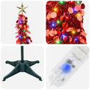 Pop-up-LED-juletræ med stjerne 150 cm 50 LED'er PET Rød