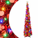 Pop-up-LED-juletræ med stjerne 150 cm 50 LED'er PET Rød