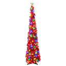 Pop-up-LED-juletræ med stjerne 150 cm 50 LED'er PET Rød