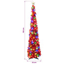 Pop-up-LED-juletræ med stjerne 150 cm 50 LED'er PET Rød