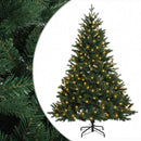 Kunstigt Hinged Juletræ 120 cm 150 LED'er Varm hvid PE og PVC