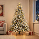 Kunstigt Hinged Juletræ 150 cm 150 LED'er Varm hvid PE og PVC