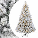 Kunstigt Hinged Juletræ 120 cm 150 LED'er Varm hvid