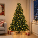 Kunstigt Hinged Juletræ 120 cm 150 LED'er Varm hvid PE og PVC