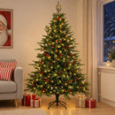 Kunstigt Hinged Juletræ 120 cm 150 LED'er Varm hvid PE og PVC