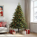 Kunstigt Hinged Juletræ 120 cm 150 LED'er Varm hvid PE og PVC