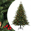 Kunstigt Hinged Juletræ 120 cm 150 LED'er Varm hvid PE og PVC