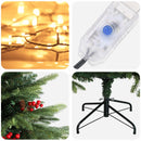 Kunstigt Hinged Juletræ 150 cm 150 LED'er Varm hvid PE og PVC