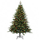 Kunstigt Hinged Juletræ 150 cm 150 LED'er Varm hvid PE og PVC