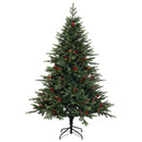 Kunstigt Hinged Juletræ 150 cm 150 LED'er Varm hvid PE og PVC