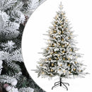 Kunstigt Hinged Juletræ 150 cm 150 LED'er Varm hvid PE og PVC