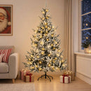 Kunstigt Hinged Juletræ 120 cm 150 LED'er Varm hvid PE og PVC