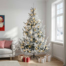 Kunstigt Hinged Juletræ 150 cm 150 LED'er Varm hvid PE og PVC