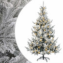 Kunstigt Hinged Juletræ 120 cm 150 LED'er Varm hvid PE og PVC