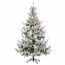 Kunstigt Hinged Juletræ 120 cm 150 LED'er Varm hvid PE og PVC