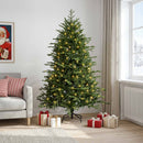 Kunstigt Hinged Juletræ 150 cm 150 LED'er Varm hvid PE og PVC