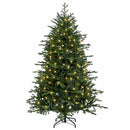 Kunstigt Hinged Juletræ 150 cm 150 LED'er Varm hvid PE og PVC