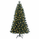 Kunstigt Hinged Juletræ 120 cm 150 LED'er Varm hvid PE og PVC