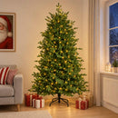 Kunstigt Hinged Juletræ 120 cm 150 LED'er Varm hvid PE og PVC