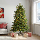 Kunstigt Hinged Juletræ 120 cm 150 LED'er Varm hvid PE og PVC