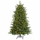 Kunstigt Hinged Juletræ 150 cm 150 LED'er Varm hvid PE og PVC