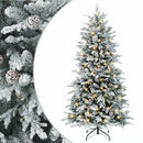 Kunstigt Hinged Juletræ 150 cm 150 LED'er Varm hvid PE og PVC