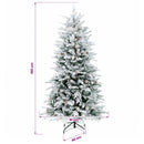 Kunstigt Hinged Juletræ 150 cm 150 LED'er Varm hvid PE og PVC