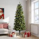 Kunstigt Hinged Juletræ 120 cm 150 LED'er Varm hvid PE og PVC