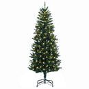 Kunstigt Hinged Juletræ 120 cm 150 LED'er Varm hvid PE og PVC