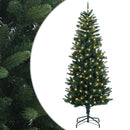 Kunstigt Hinged Juletræ 150 cm 150 LED'er Varm hvid PE og PVC