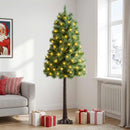Kunstigt Hinged Juletræ 150 cm 150 LED'er Varm hvid