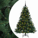Kunstigt juletræ med julekugle 150 cm 150 LED'er Varm hvid