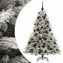 Kunstigt juletræ med julekugle 120 cm 150 LED'er Varm hvid