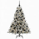 Kunstigt juletræ med julekugle 120 cm 150 LED'er Varm hvid