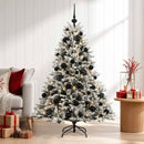 Kunstigt juletræ med julekugle 120 cm 150 LED'er Varm hvid