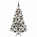 Kunstigt juletræ med julekugle 120 cm 150 LED'er Varm hvid