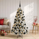 Kunstigt juletræ med julekugle 120 cm 150 LED'er Varm hvid