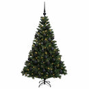 Kunstig juletræ med kugler 150 cm 150 LED'er Varm hvid