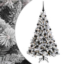Kunstig juletræ med kugler 120 cm 150 LED'er Varm hvid